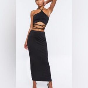 Halter top maxi skirt set